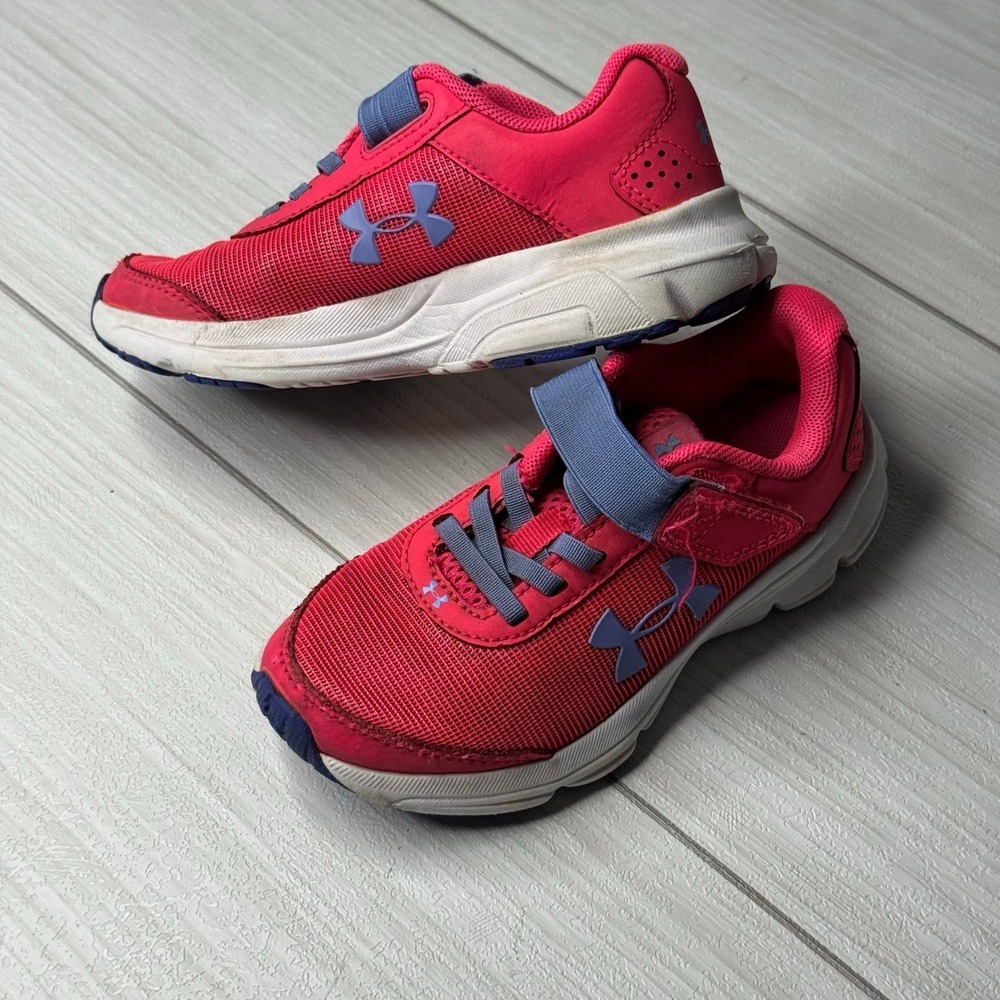 Under Armour Toddler Girls Pink Blue Hook and Loop Sneakers Shoes Size 11K